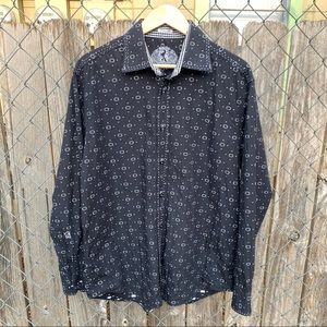 Bugatchi Shaped Fit Western shirt Black & white XL